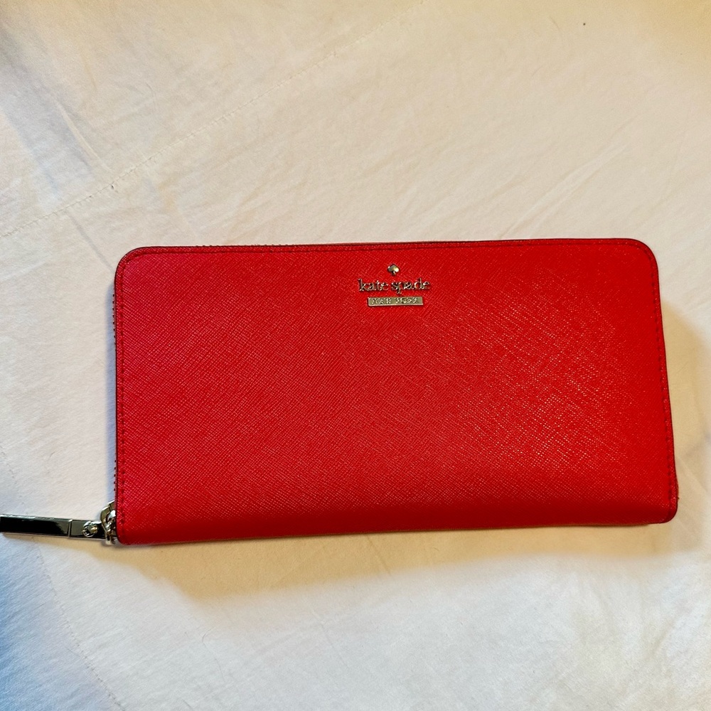 Kate Spade Red Envelope Zip Around Wallet